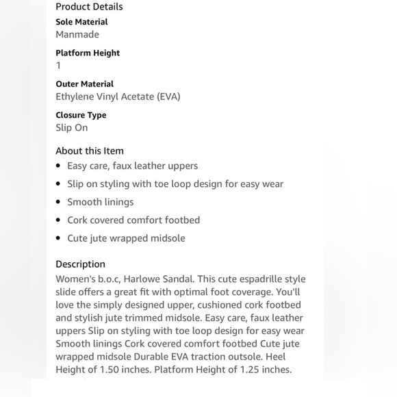 BOC Black Faux Leather Cork Platform Espadrille Sandals Slides Harlow size 9 - Picture 7 of 7